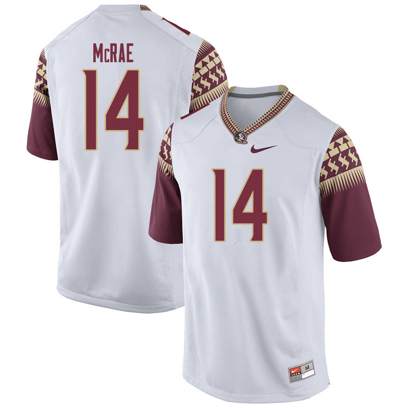 Men #14 Jaleel McRae Florida State Seminoles College Football Jerseys Sale-White - Click Image to Close
